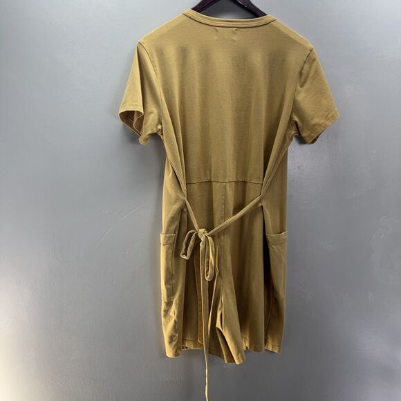 Back Beat Rags Romper Women’s Size M Organic Cotton Stretch Back Bow Snap Pocket - Picture 2 of 12